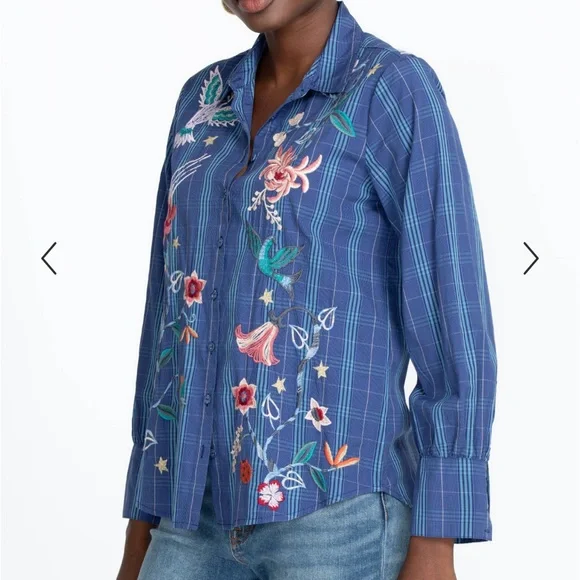 JOHNNY WAS Viloa Nashville Shirt | Boho Western w/ Embroidery - Picture 2 of 10